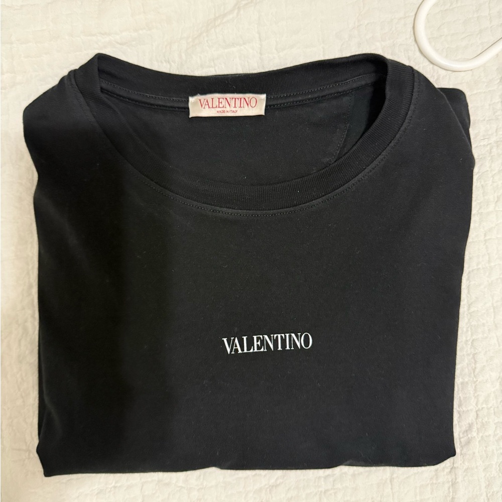 Valentino Black Tee with White Logo